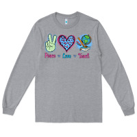 Heather Grey Peace Love Teach Long Sleeve Tee - Jasminsmagicworld
