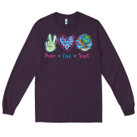 Plum Peace Love Teach Long Sleeve Tee - Jasminsmagicworld