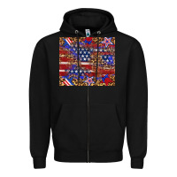 Black American flag and star leopard Zipper Hoodie - Artiststas
