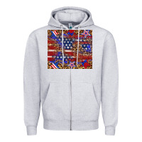 Heather Grey American flag and star leopard Zipper Hoodie - Artiststas