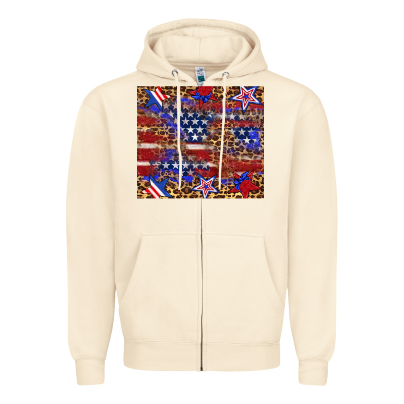American Flag And Star Leopard Zipper Hoodie by Artiststas | Teevron