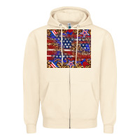 Sandshell American flag and star leopard Zipper Hoodie - Artiststas