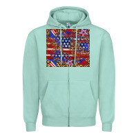 Seafoam American flag and star leopard Zipper Hoodie - Artiststas