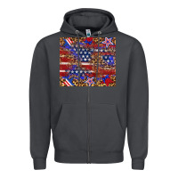 Smoke American flag and star leopard Zipper Hoodie - Artiststas