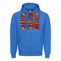 True Royal American flag and star leopard Zipper Hoodie - Artiststas