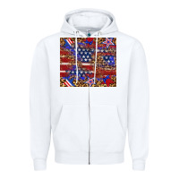 White American flag and star leopard Zipper Hoodie - Artiststas
