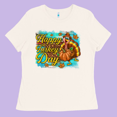 Happy Turkey Day Ladies Tee Designed By Texasbilliewilder