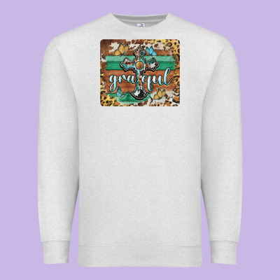 Grateful Cross Premium Sweatshirt Designed By Barkaloodesign