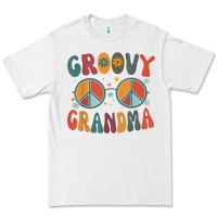 White groovy grandma retro 70s peace sign design grandmother Premium Tee - longCreatives