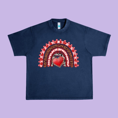 Valentines Day Rainbow With Heart Urban Heavy Tee Designed By Ranaportraitstore