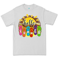 Dove Grey hello summer with flip flops Premium Tee - NancyCooperArtShop