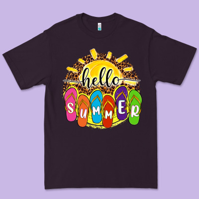 Hello Summer With Flip Flops Premium Tee Designed By Nancycooperartshop