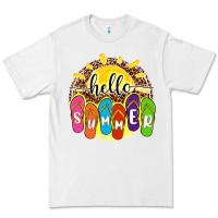 White hello summer with flip flops Premium Tee - NancyCooperArtShop