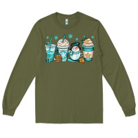 Army Green winter coffee cups Long Sleeve Tee - OliviaCreatesArt