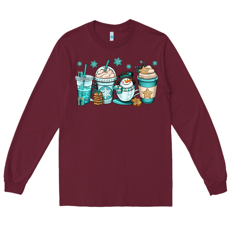 Winter Coffee Cups Long Sleeve Tee by OliviaCreatesArt | Teevron