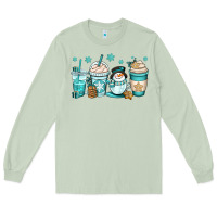Matcha winter coffee cups Long Sleeve Tee - OliviaCreatesArt