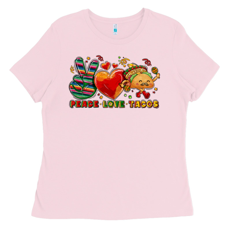 Peace Love Tacos Ladies Tee by NancyCooperArtShop | Teevron