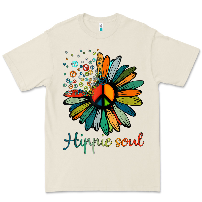 Daisy Peace Sign Hippie Soul Tshirt Flower Lovers Gifts Premium Tee by longCreatives | Teevron