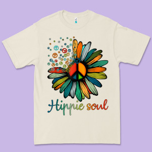 Daisy Peace Sign Hippie Soul Tshirt Flower Lovers Gifts Premium Tee Designed By Longcreatives