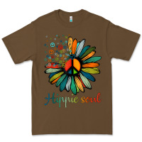 Cacao daisy peace sign hippie soul tshirt flower lovers gifts Premium Tee - longCreatives