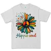 Dove Grey daisy peace sign hippie soul tshirt flower lovers gifts Premium Tee - longCreatives
