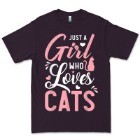 Plum just a girl who loves cats cute cat lover gifts Premium Tee - longCreatives