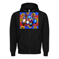 Black American flag gnomes truck sunflowers star leopard glitter Zipper Hoodie - Artiststas