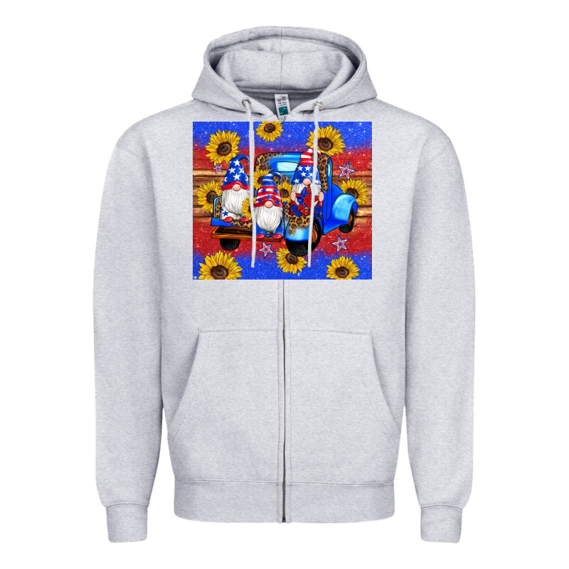 American Flag Gnomes Truck Sunflowers Star Leopard Glitter Zipper Hoodie by Artiststas | Teevron