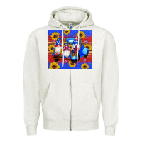 Oatmeal Heather American flag gnomes truck sunflowers star leopard glitter Zipper Hoodie - Artiststas