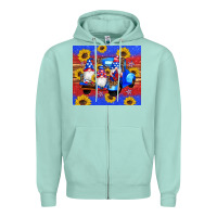 Seafoam American flag gnomes truck sunflowers star leopard glitter Zipper Hoodie - Artiststas