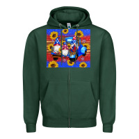 Sports Green American flag gnomes truck sunflowers star leopard glitter Zipper Hoodie - Artiststas