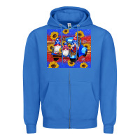 True Royal American flag gnomes truck sunflowers star leopard glitter Zipper Hoodie - Artiststas