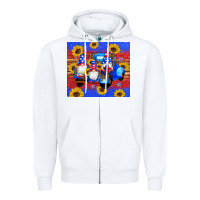 White American flag gnomes truck sunflowers star leopard glitter Zipper Hoodie - Artiststas