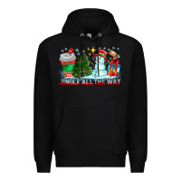 Black Jingle All The Way Premium Hoodie - CowhideDigitalArt