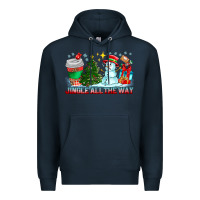Navy Jingle All The Way Premium Hoodie - CowhideDigitalArt