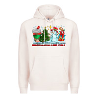 Pale Pink Jingle All The Way Premium Hoodie - CowhideDigitalArt