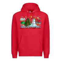 Red Jingle All The Way Premium Hoodie - CowhideDigitalArt