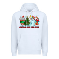 White Jingle All The Way Premium Hoodie - CowhideDigitalArt