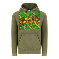 Vintage Olive Let the shenanigans begin shamrock tumbler Vintage Hoodie - HowdyJamesFarm
