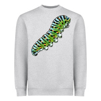 Heather Grey Papilio Machaon Caterpillar Heavyweight Sweatshirt - LillyAllenDesigns