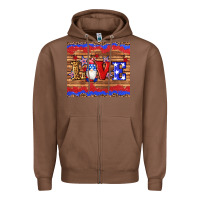 Chestnut american flag gnomes love star leopard glitter Zipper Hoodie - Artiststas