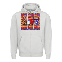 Dove Grey american flag gnomes love star leopard glitter Zipper Hoodie - Artiststas