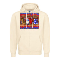 Sandshell american flag gnomes love star leopard glitter Zipper Hoodie - Artiststas