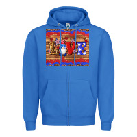 True Royal american flag gnomes love star leopard glitter Zipper Hoodie - Artiststas