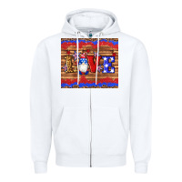 White american flag gnomes love star leopard glitter Zipper Hoodie - Artiststas