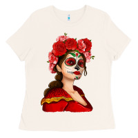 Bone Sugar skull girl Ladies Tee - NancyCooperArtShop
