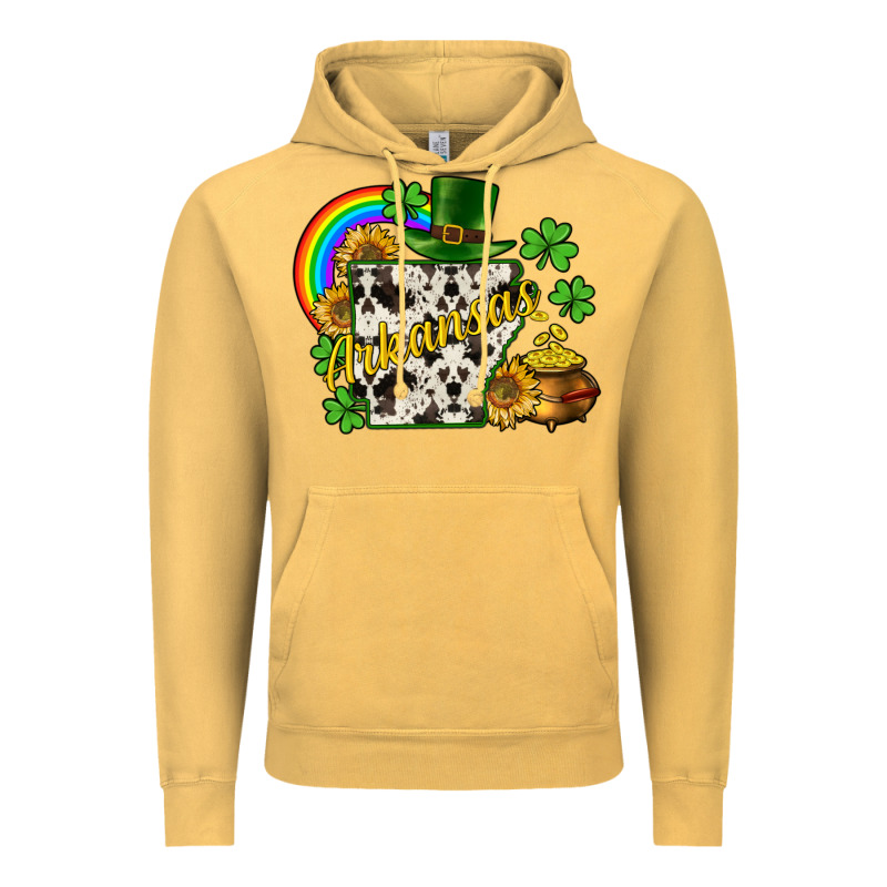 Arkansas Map St. Patrick's Vintage Hoodie by CowGirlArtShop | Teevron