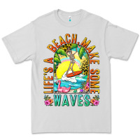 Dove Grey Life's a beach make some waves Premium Tee - NancyCooperArtShop