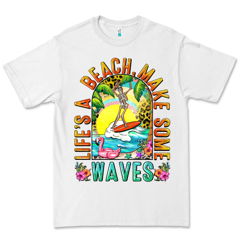 Life's A Beach Make Some Waves Premium Tee by NancyCooperArtShop | Teevron