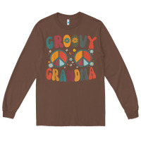 Chestnut groovy grandma retro 70s peace sign design grandmother Long Sleeve Tee - longCreatives